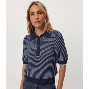 Michael Stars Marley Collared Popover Sweater in Nocturnal Breeze XS